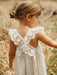 White Flower Girl Dresses Jewel Neck Sleeveless Lace Kids Social Party Dresses