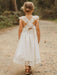 White Flower Girl Dresses Jewel Neck Sleeveless Lace Kids Social Party Dresses