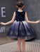 Flower Girl Dresses Jewel Neck Tulle Sleeveless Knee-Length Princess Silhouette Kids Social Party Dresses