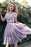 Knee Length Sleeves Tulle Homecoming Dress A Line Short Prom Gowns - Prom Dresses