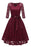 Lace 3/4 Sleeve V-Neck Red Hollow Out Female Robe Dress - burgundy dress / S - lace dresses