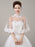 Lace Applique Pearl Rhinestone Wedding Wraps | Bridelily - White / One Size - wedding wraps
