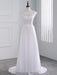 Lace Appliques Covered Button A-Line Wedding Dresses - White / Floor Length - wedding dresses