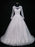 Lace Appliques Pearls Long Sleeves Wedding Dresses - White / Floor Length - wedding dresses