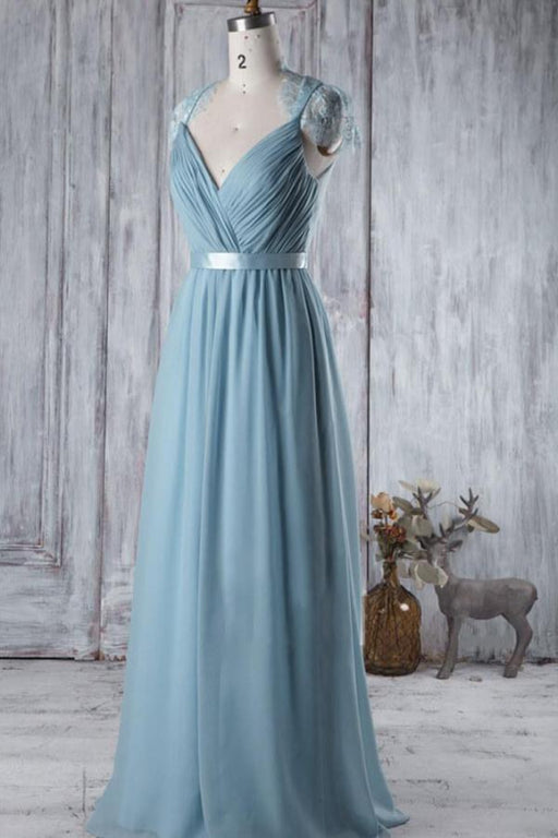 Lace Cap Sleeve Ruffle A-line Wedding Dress - Wedding Dresses