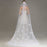 Lace Edge Ivory Appliques One Layer Wedding Veils | Bridelily - Ivory / 300cm - wedding veils