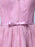 Lace Evening Dress Cameo Pink Party Dress Keyhole A Line Bow Sash Occasion Dress With Train