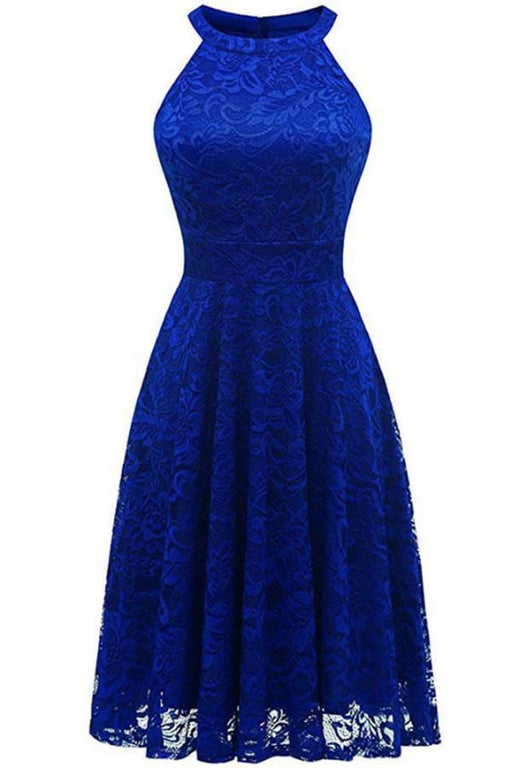 Lace Off-the-Shoulder Women Street Dress - Blue / S - lace dresses