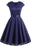 Lace Patchwork Women Cap Sleeves Street Party Dresses - navy blue dress / S - lace dresses