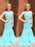 Lace Scoop Short Sleeves Sweep/Brush Train With Beading Dresses - Prom Dresses