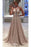 Lace Straps Halter Sleeveless Formal Evening Deep V-neck Prom Dress With Beading - Prom Dresses