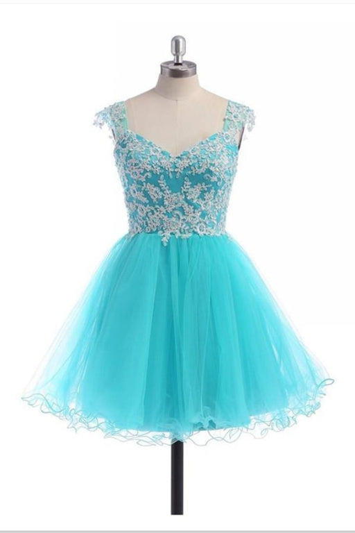 Lace V-neckline Prom Dress Homecoming Dresses With Straps - Prom Dresses