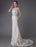 Lace Wedding Dress Champagne Jewel Sleeveless Backless Mermaid Beach Wedding Gown With Train