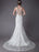 Lace Wedding Dress Ivory Illusion Neckline Sleeveless Chain Beach Wedding Dress Mermaid Bridal Gowns With Train