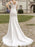 Lace Wedding Dress Mermaid V Neck Sleeveless Floor Length With Train Beach Bridal Gowns