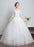 Lace Wedding Dress Off The Shoulder Ivory A Line Lace Up Half Sleeve Sequined Floor Length Bridal Dress