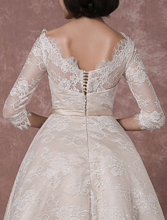 Tea Length Wedding Dresses With 34 Sleeves tea-length-wedding-dresses-with-34-sleeves