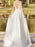Lace Wedding Dress With Train A-Line Sleeveless Chiffon Illusion Neckline Long Bridal Gowns
