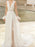Lace Wedding Dress With Train Dropped Long Sleeves Lace V Neck Bridal Gowns