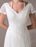 Lace Wedding Dresses Ivory V Neck Short Sleeve A Line Straps Bridal Gowns With Train