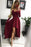 Latest Awesome Elegant High Low Long Sleeves V Neck Prom Burgundy A Line Graduation Dress with Lace - Prom Dresses