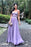 Lavender Spaghetti Strap Sleeveless Floor Length Appliqued Prom Evening Dress - Prom Dresses