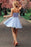 Lavender Strapless Mini A Line Homecoming Dress Simple Short Prom Dresses - Prom Dresses