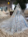 Light Blue Ball Gown Wedding with Lace Flowers Beading Quinceanera Dresses - Prom Dresses