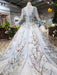 Light Blue Ball Gown Wedding with Lace Flowers Beading Quinceanera Dresses - Prom Dresses
