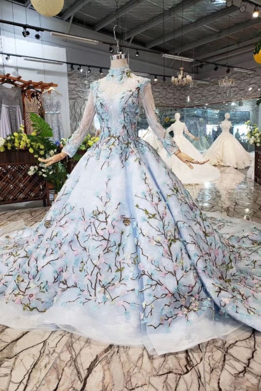 Light Blue Gown Wedding with Cheap Ball Gowns Online - Bridelily Light Blue Gown Wedding with Cheap Ball Gowns Online - Bridelily