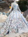 Light Blue Ball Gown Wedding with Lace Flowers Beading Quinceanera Dresses - Prom Dresses