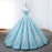 Light Blue Off Shoulder Ball Gown Prom Gorgeous Lace Appliques Quinceanrea Dress - Prom Dresses