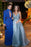 Light Blue Spaghetti Straps V Neck Beading Prom Dress Long Backless Evening Gown - Prom Dresses