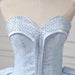Light Blue Sweetheart Ball Gown Beading Tulle Prom Sweep Train Quinceanera Dress - Prom Dresses
