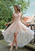Light Pink High Low Sleeveless Tulle Prom Dress with Lace Cute Hi Lo Party Dresses - Prom Dresses