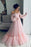 Light Pink Long Sleeves Prom Boho Off the Shoulder Beach Wedding Dresses - Prom Dresses