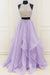 Lilac New Arrival Modest Organza Dresses Stunning Sequin Two Piece Prom Dress - Prom Dresses