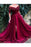 Long Off the Shoulder Half Sleeves Prom 3D Flowers Formal Dress with Slit - Prom Dresses