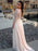 Long Sleeves A-line/Princess Bateau Beading Floor-length Chiffon Dress - Prom Dresses