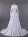 Long Sleeves Beaded Zipper Sweep Train Wedding Dresses - White / Floor Length - wedding dresses