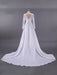 Long Sleeves Beaded Zipper Sweep Train Wedding Dresses - wedding dresses