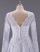 Long Sleeves Beaded Zipper Sweep Train Wedding Dresses - wedding dresses