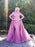 Long Sleeves Scoop Sweep/Brush Train With Applique Net Muslim Dresses - Prom Dresses