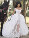 Lovely Lace Mermaid Wedding Dresses With Detachable Skirts - White / Style A - wedding dresses
