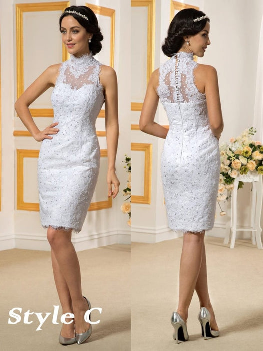 Lovely Lace Mermaid Wedding Dresses With Detachable Skirts - wedding dresses