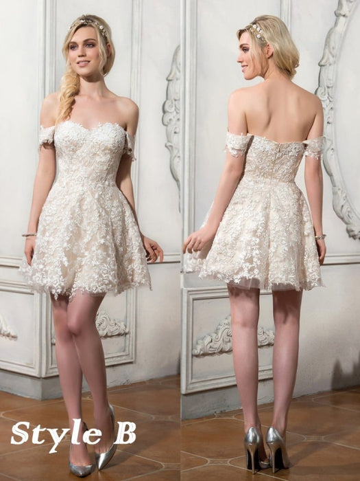 Lovely Lace Mermaid Wedding Dresses With Detachable Skirts - wedding dresses