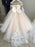 Lovely Princess Jewel Long Sleeves Long Flower Girl Dresses | Ivory Little Girls Peagant Dress with Bowknot - Flower Girl Dresses
