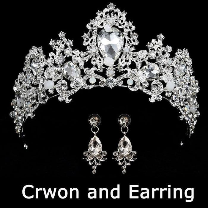 Luxurious Crown Queen Crystal Tiaras | Bridelily - silver 4 - tiaras