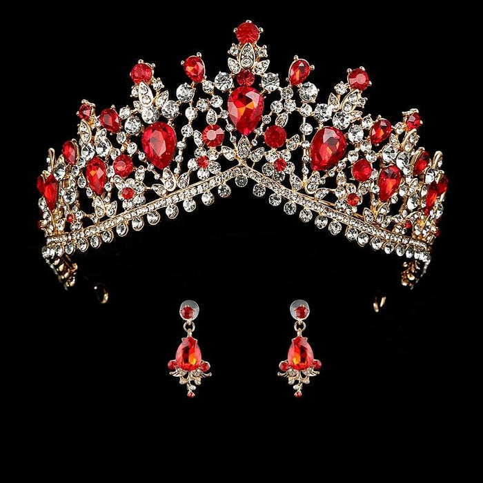 Luxurious Crown Queen Crystal Tiaras | Bridelily - red - tiaras