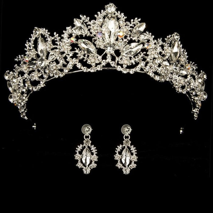 Luxurious Crown Queen Crystal Tiaras | Bridelily - silver 7 - tiaras